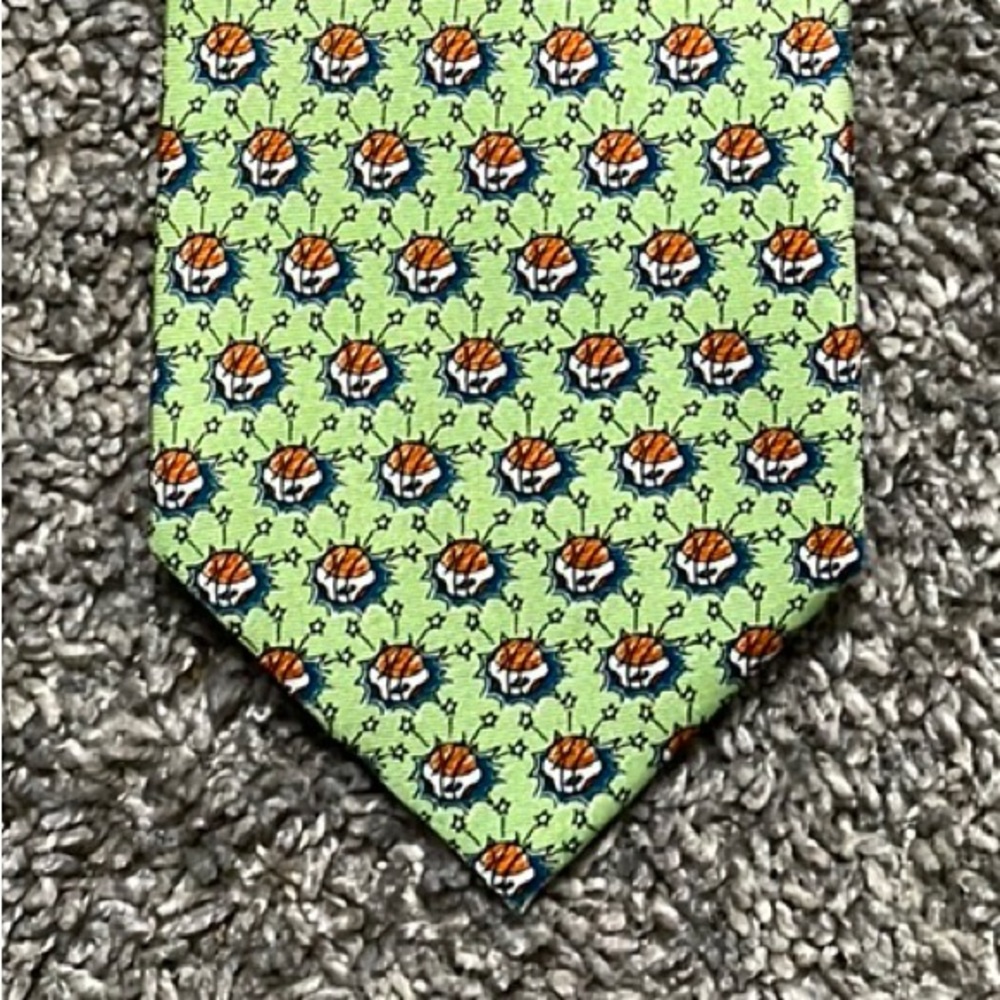 Dick Vitale awesome baby Basketball‎ Tie Men's lime green w/diaper basketball